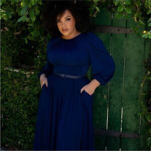 RARE La Femme en Noir Salem Dress in Navy Blue - Medium M